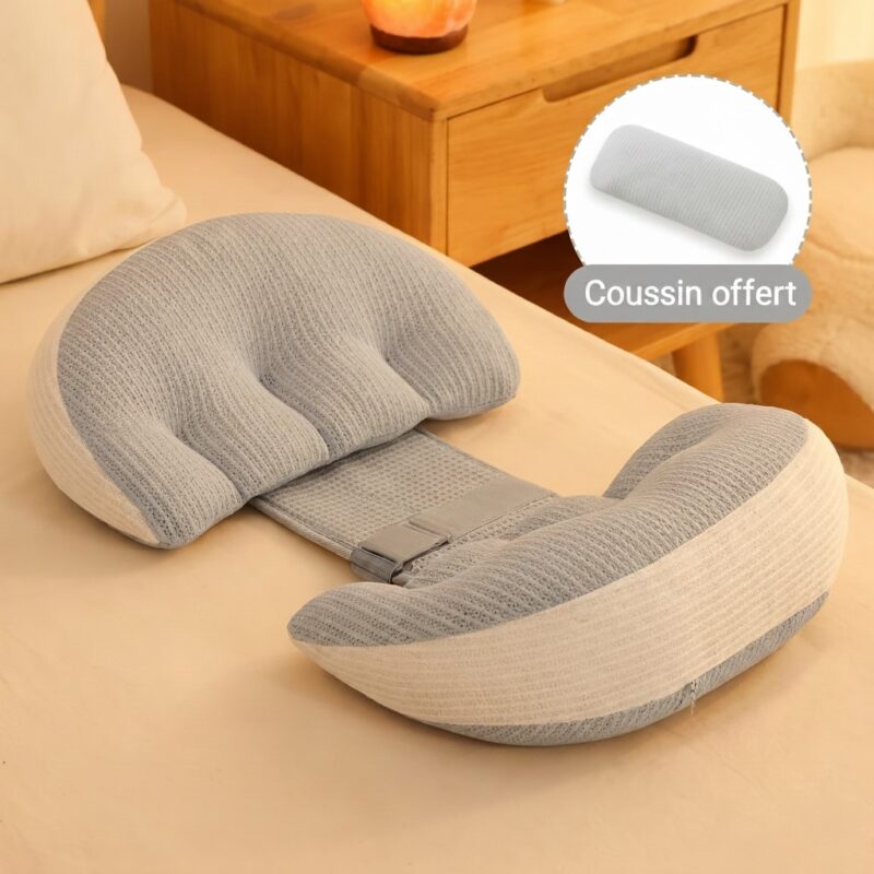 Coussin de Grossesse Ergonomique • Soutien Lombaire & Ventral Ajust