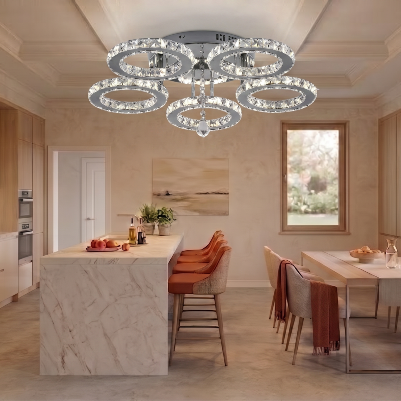 Plafonnier LED Connecté Moderne Effet Cristal Stella Smart