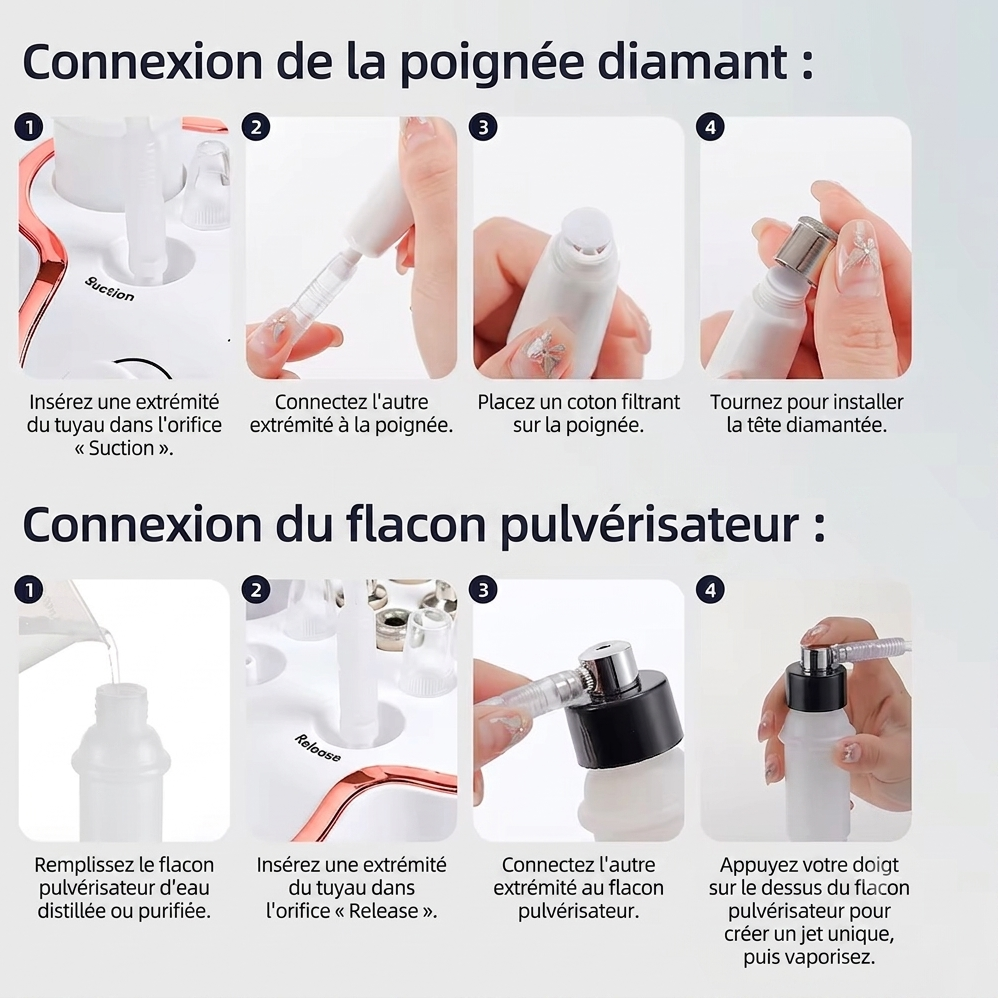 Appareil de Microdermoabrasion Professionnel au Diamant 3-en-1 Teint Éclatant & Peau Neuve – Image 2
