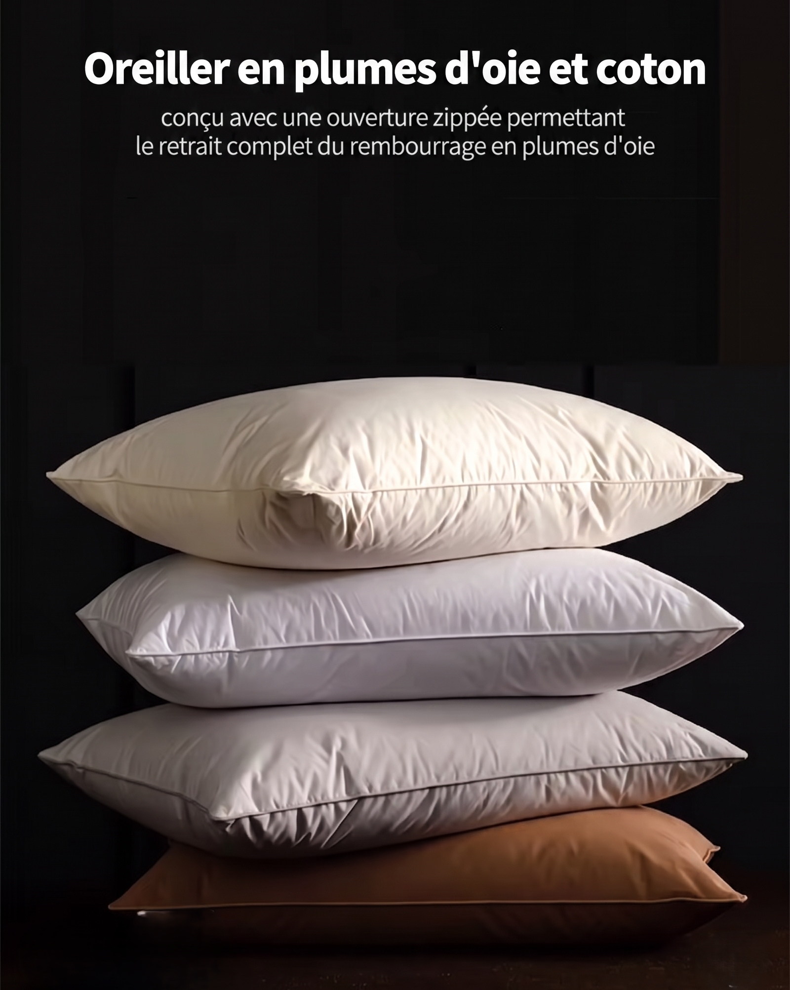 Oreiller de Palace Grand Confort Effet Duvet d’Oie