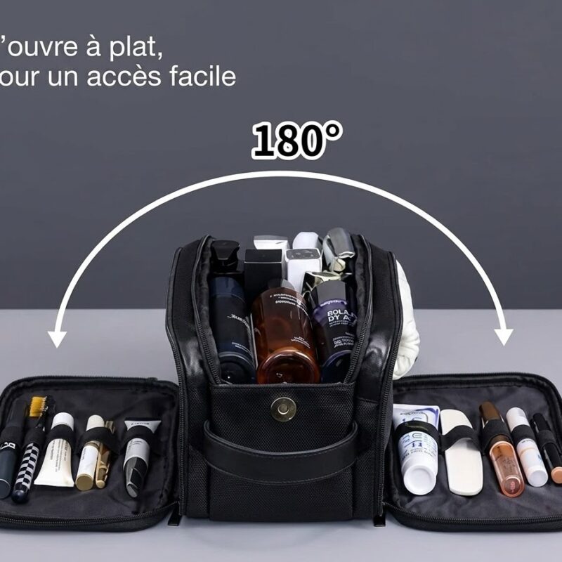 Trousse de Toilette Double Compartiment en silimicuir