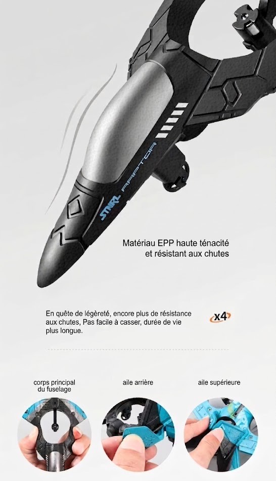 WGNRC V17 Avion de Chasse RC Facile à Piloter Drone en Mousse Incassable, Cascade 360° et Contrôle par Gravité - Super Cadeau Jouet Volant pour Garçons et Filles – Image 5