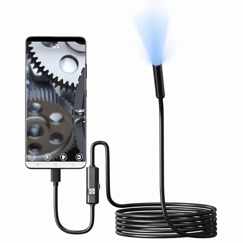 Caméra d'Inspection Endoscope Flexible 7mm Étanche IP67 Type-C USB pour Smartphone Android et PC