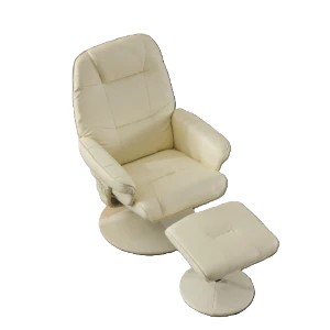 Fauteuil Massant de Relaxation Pivotant avec Pouf Repose-Pieds Inclinable 100-140° et Basculant avec Télécommande
