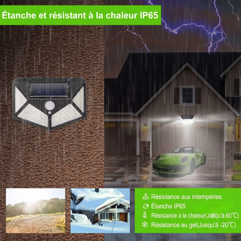 Lampe Solaire Extérieure LED avec Détecteur Spot Jardin balcon..