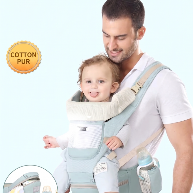 Porte-Bébé Ergonomique 6-en-1 avec Siège de Hanche