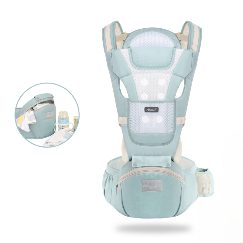 Porte-Bébé Ergonomique 6-en-1 avec Siège de Hanche