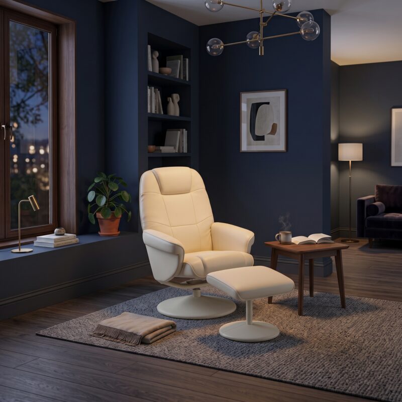 Fauteuil Massant de Relaxation Pivotant avec Repose-Pieds