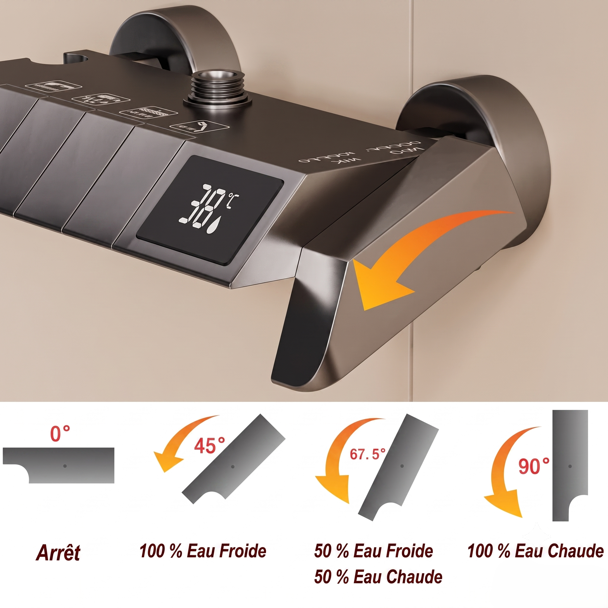 Colonne de Douche Thermostatique Numérique avec Écran LED – Image 4