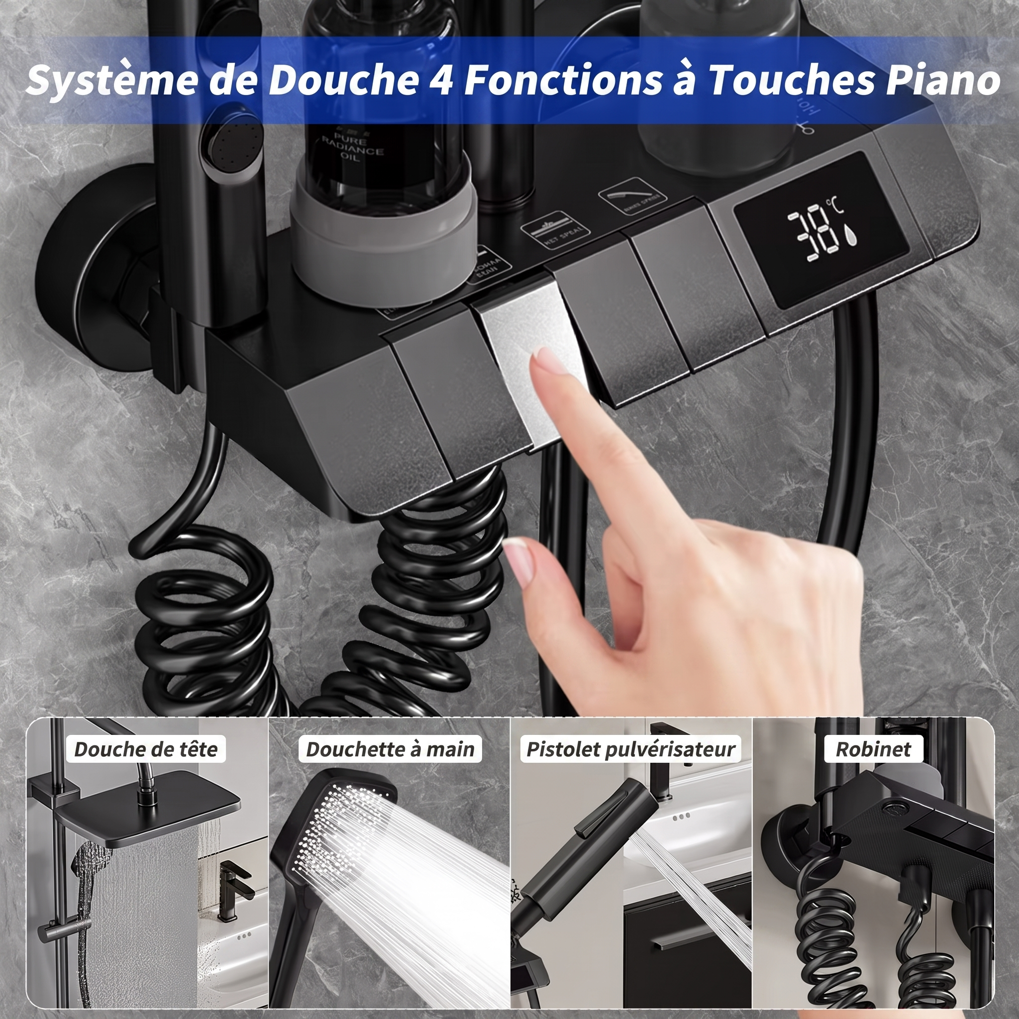 Colonne de Douche Thermostatique Numérique avec Écran LED – Image 5