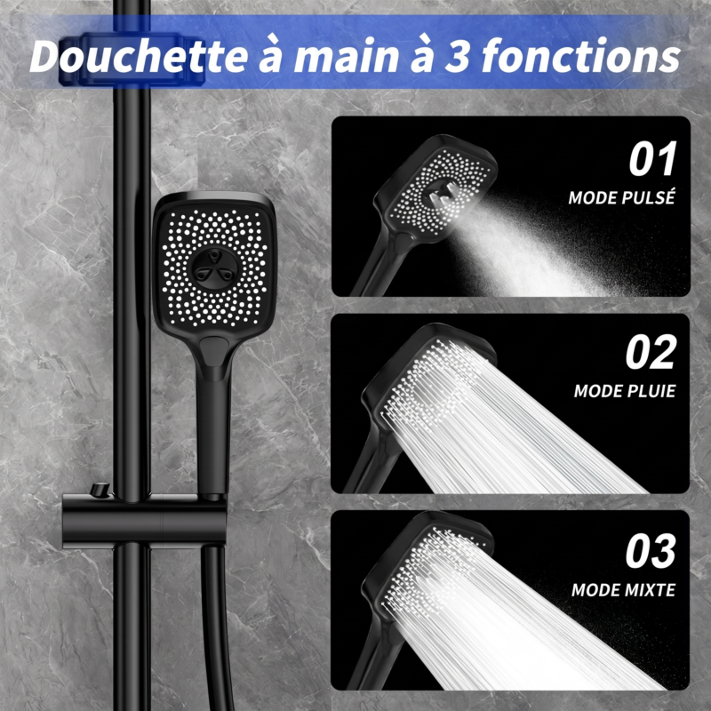 Colonne de Douche Thermostatique Numérique avec Écran LED..