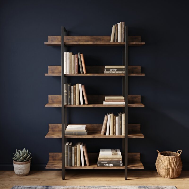 Bibliothèque Industrielle 5 Niveaux - 105 x 180 cm